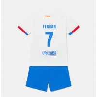 Dres Barcelona Ferran Torres #7 Preč pre deti 2023-24 Krátky Rukáv (+ trenírky)